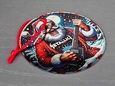 SANTA CLAUS IS A HEAVY METAL FAN WITH GUITAR CHRISTMAS TREE ORNAMENT METALLICA picture