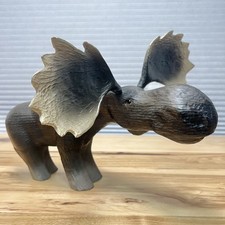 Vintage 1996 Big Sky Carvers Wood Moose Figure Jeff Fleming Hand Carved Montana picture