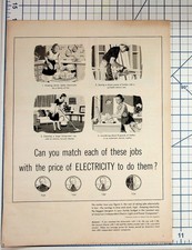 1956 Electricity Cost Ad Vintage Magazine Print Ephemera Home Appliances picture