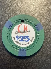 $25 Caribe Hilton San Juan Puerto Rico Casino Chip **Rare** CHC-25a picture