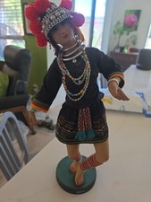 Vintage Chiang Mai Thailand Hill Tribe Doll Akha Style Ethnic Costume Figure picture