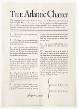 Original 1941 WWII US Patriotic Poster - The Atlantic Charter picture