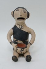 Cochiti Pueblo Figure; Seated with Bowl 8 3/4