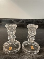 2 Nachtmann Bleikristall Crystal Taper Candlesticks Bavarian W German MCM Set picture