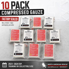 USGI Compressed Gauze 10 Pack H&H NAR Military IFAK Training Expired 2023-2024 picture