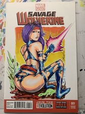 Savage Wolverine 1 Original Sketch Cover Variant Psylocke picture