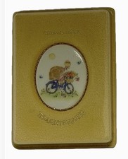 Vintage 1973 Hallmark Charmer Cameo Thoughtfulness Turtle On Bicycle Pin Brooch picture