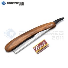 Wooden Handle Barber Hair Shaving Razor Straight Folding Knife BTS-191 picture