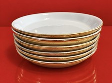 Vintage Hall China Golden Glo Georgetown Inn Dishes - White & 22k Gold Trim 9 Pc picture