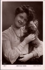 Billie Burke Actress Yorkshire Terrier Dog RPPC Postcard 1907 Glasgow Postmark picture