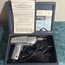 Montgomery Ward Powr Kraft 50s Vintage Electric Drill 3/8. With Case WORKING picture