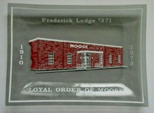 1910 - 1973 Loyal Order of the MOOSE Frederick Md Glass Tray-  Maryland picture