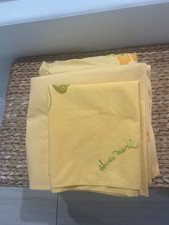 Vtg Yellow 70's Martex Hanae Mori Butterfly Double/Queen Sheet Set picture