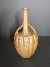 Antique Crown Oakware Teplitz Austria Art Nouveau Pottery Vase 9” Oak Ware picture