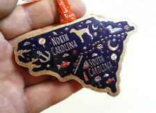 North South Carolina State Shaped Wooden Christmas Ornament picture