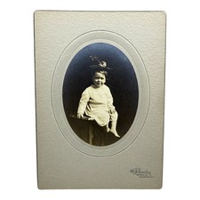 Antique H J Seeley Photography Bridgeport CT Cabinet Card Photo Portrait Child picture