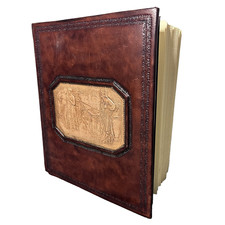 Handmade Florence Italian Leather Journal Large Bound Photo Album 50 Pages Italy picture