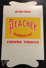 1930's Peachey Ribbon Cut Chewing Vintage Tobacco Master  Display Carton 