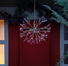 Alpine CRD100S-WT 10” LED Snowflake Ornament Silver White Christmas Light picture