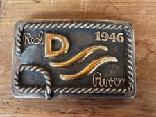 Edward H. Bohlin 1946 Red River D Sterling Silver Belt Buckle Vintage picture