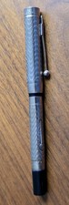 Vintage Eclipse Gold Filled Chased Fountain Pen, 14k Flexible Nib, Working picture