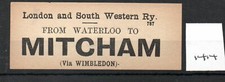 London & South Western Railway LSWR - Luggage Label (1414) Mitcham via Wimbledon picture