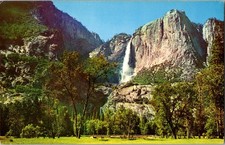 Yosemite Meadow Falls Point 1969 Chrome Postcard picture