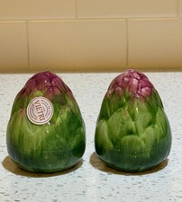 BRAND NEW Vintage Vietri Artichoke Salt And Pepper Shakers Made In Italy 3.5