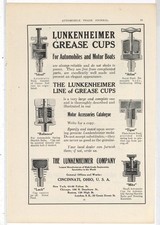 1913 Lunkenheimer Company of Cincinnati Ad: Grease Cups for Autos & Motor Boats picture