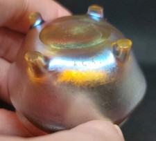 L.C.T. Louis Comfort Tiffany Favrile Antique Victorian Art Glass Salt Cellar  picture