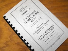 1929 edition THOMPSON Tommy Submachine Gun 1921 1927 1928 OWNERS MANUAL  picture