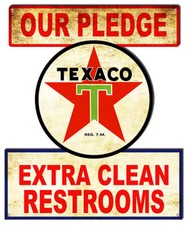 Texaco Extra Clean Restrooms Vintage Metal Sign. picture