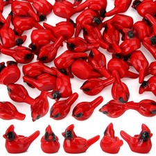 Mini Resin Cardinal Bird Figurines 60 Pcs Tiny Animal Miniature Craft Set USA picture