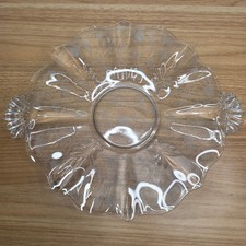 Vintage Fostoria Glass Clear Chintz Etched Baroque Handled Cake Plate - 12.5