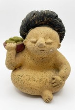 UNUSUAL RARE STUNNING HAND-CARVED CLAY OBJECT WITH GORGEOUS GREEN PATINA picture