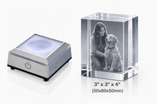 Custom 3D Crystal Photo Gift Laser Engraved Glass Cube Picture Block picture
