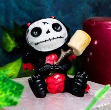 Ebros Furrybones Black Scorchie With Marshmallow Figurine 2.5