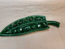 Vintage 1968 Norma Art Pottery Glazed Leaf Shaped Trinket Dish picture