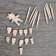 Pre-Columbian Style Terracotta Clay Bead Lot - Mesoamerican Faces Effigies picture