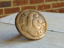 RARE 1930s LIME COLA LC Street SIDEWALK MARKER Brass ADVERTISING Montgomery AL picture