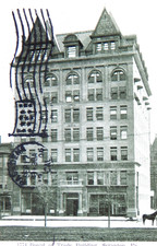1906 BOARD of TRADE BUILDING SCRANTON PA POSTCARD POSTED PHOTO HORSE CARRIAGE picture