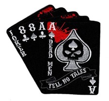 Dead Man's Hand Aces Full of 8's Spade Dead Men Tell Iron On Patch (DP-5) picture