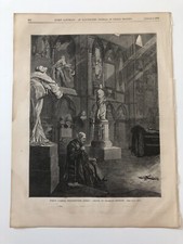 1870 Every Saturday Print Grave Of Charles Dickens Westminster Abbey #41019 picture