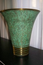 Antique Carl Sorensen Bronze Trumpet Vase Signed 8.5