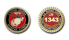 1343 Assault Breacher Vehicle Mechanic US Marine Corps MOS Coin picture