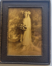 1900S OROTONE NOT DAGUERREOTYPE BEAUTIFUL BRIDE IN LANDSCAPE BY OTTO SARONY CO. picture