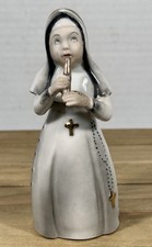 Vintage Japan Nun Playing Flute Porcelain Figurine Religious Catholic 5” picture