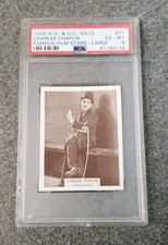 1934 WD & HO Wills Charlie Chaplin Famous Film Stars ~ PSA 6 ~ POP 1 NONE HIGHER picture