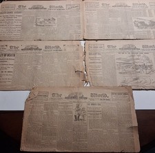 1889 JOHNSTOWN FLOOD LOT 5 NEWSPAPERS The World NJ EDITION June 1, 3, 4, 5 & 7th picture