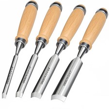 4Pcs Semicircle Chisel Set Carpenter Gouge Chrome Vanadium Steel Semi-Circular C picture